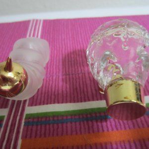 2-COLLECTIABLE -EMPTY GLASS AVON BOTTLES-CATERPILLAR AND A PIG)